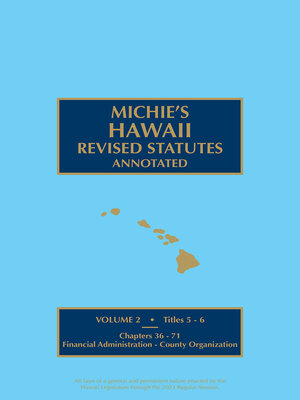 cover image of Michie's Hawaii Revised Statutes Annotated